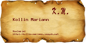 Kollin Mariann névjegykártya